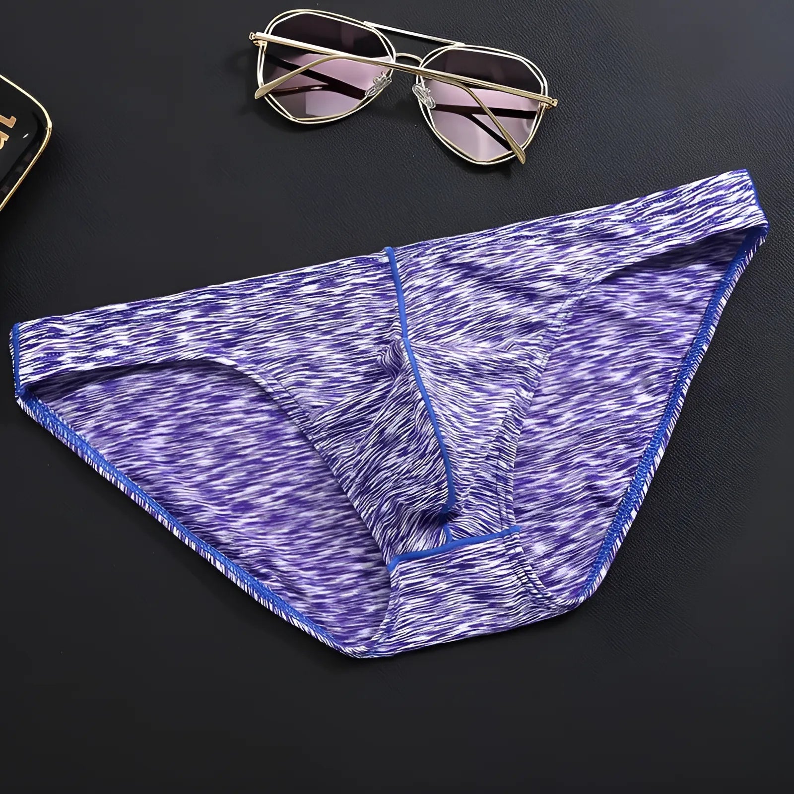 Violet Chaussons rayés pour hommes