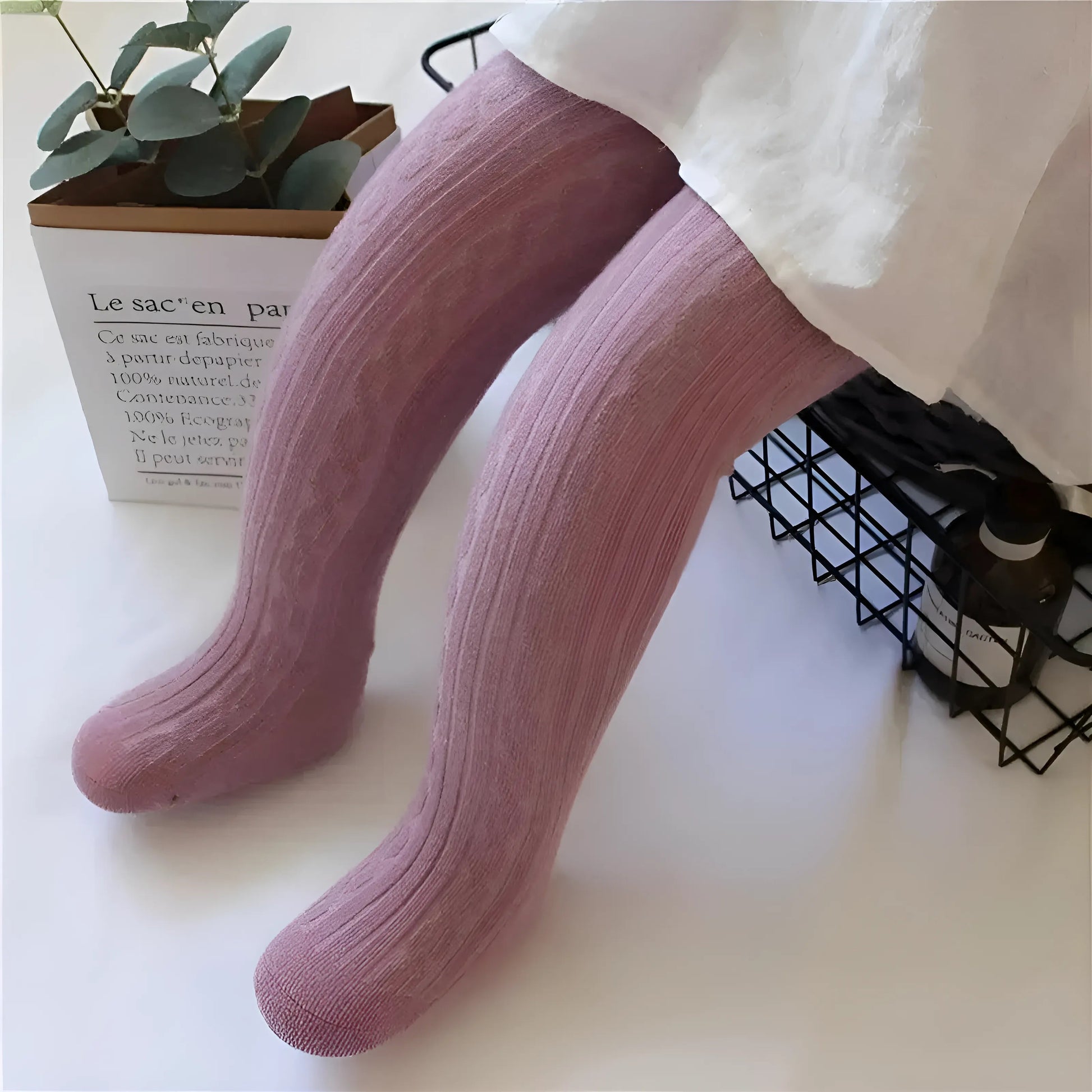 Violet Collants rayés pour enfants