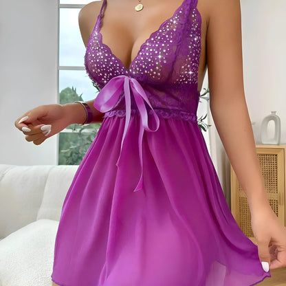 Violet Nuisette avec des strass
