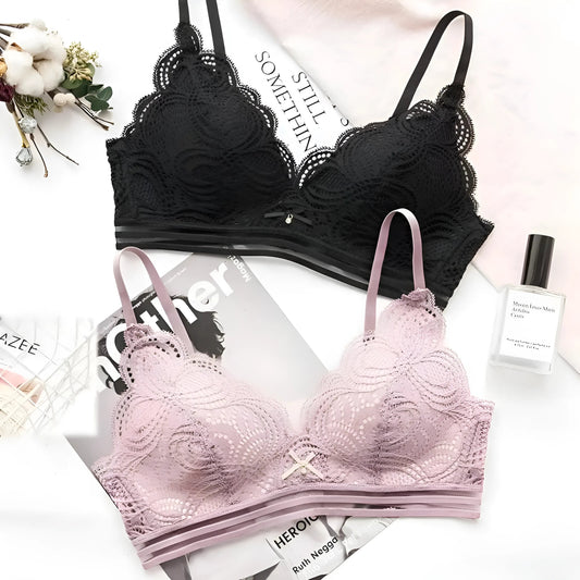 Violet Soutien-gorge en dentelle avec bande élastique